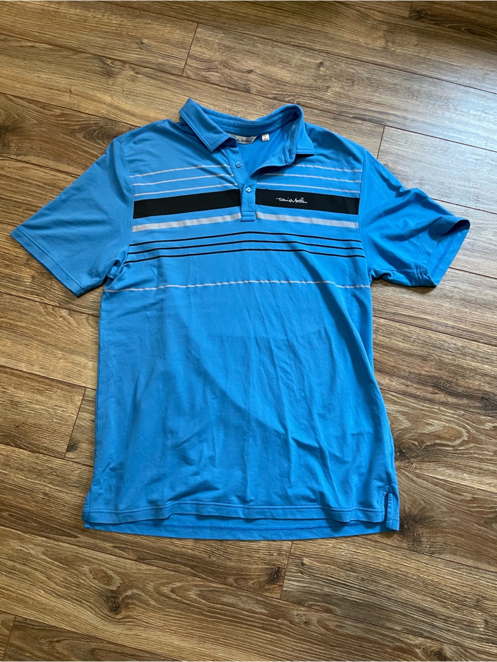Travis Mathew Blue Striped Polo